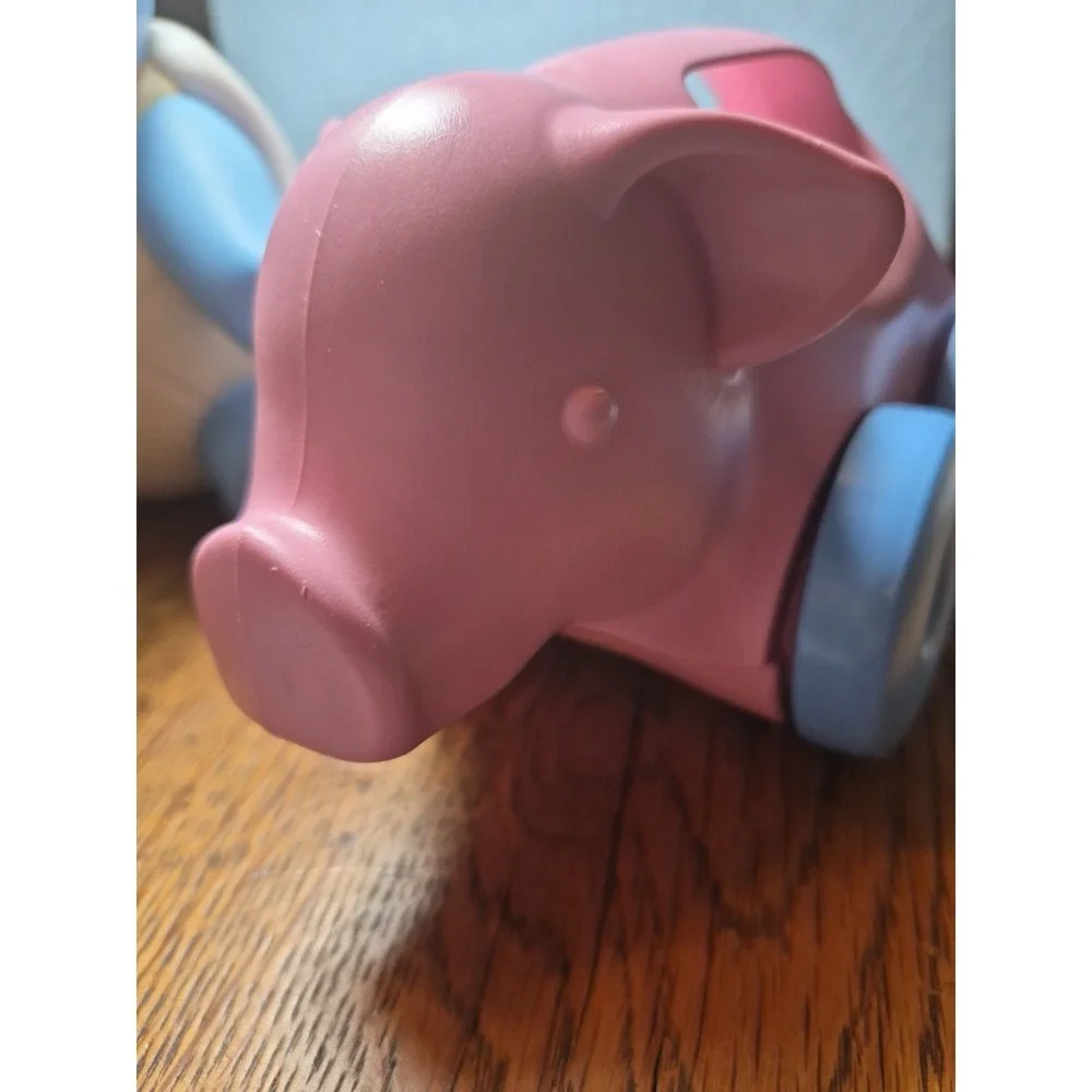 Squirtle Turtle Hard Rubber And Green Toys Recycled Pig Roll Around Baby Toys